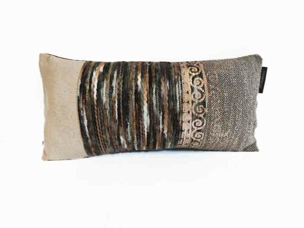 Mini housse de coussin laine et cuivre